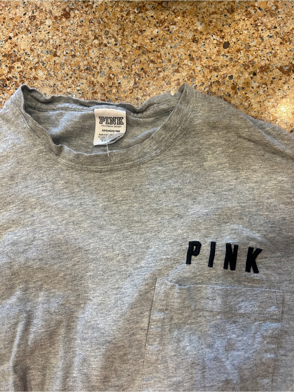 PINK Grey Long Sleeve Pocket Tee - Picture 2 of 3
